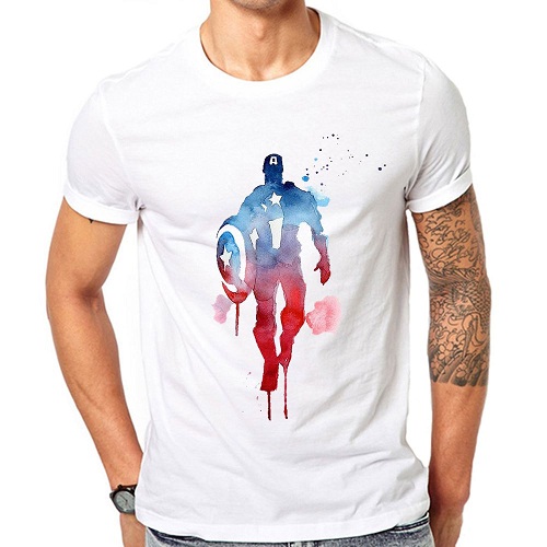 Akvarel Captain America T -shirt