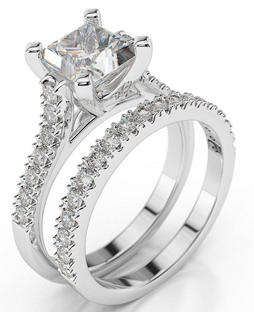 Par Princess Cut diamantringe