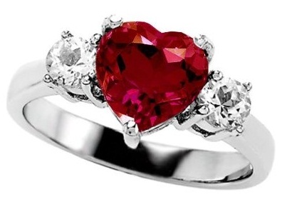 Rubin szív gyémánt Valentin -napra