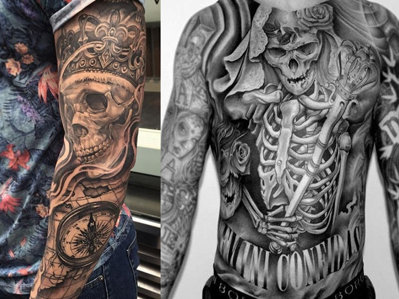 skelet tatovering