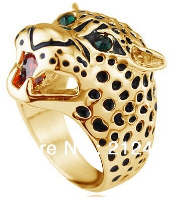 Leopárd tervező arany gyűrű férfiaknak