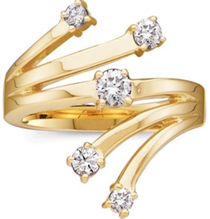 Arany és gyémánt tervező gyűrűk lányoknak