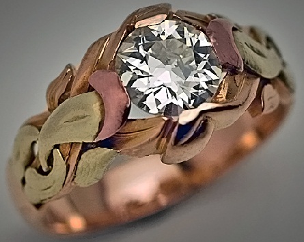 Rózsa arany és gyémánt tervező gyűrűk férfiaknak