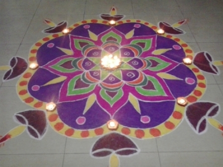 Diya Gujarati Rangoli Design