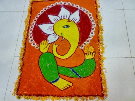 Ganesh gudzsaráti Rangoli Design