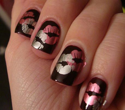 Shimmery Kiss Nail Art