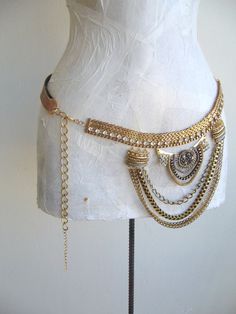 Jewel Ivory Vintage Kvinder Studded Bælter