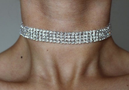 Diamond Choker ezüst színben