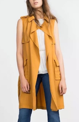 Krepp hosszú designer mellény nőknek