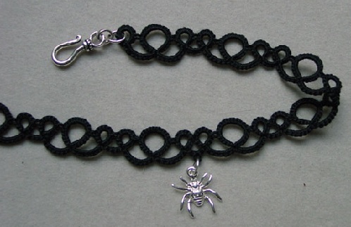 Fancy Laced Creepy Anklets for Men with Silver Spider