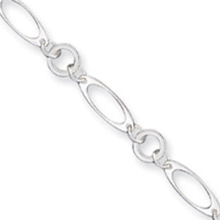 Sterling Silver Fancy Link bokalánc