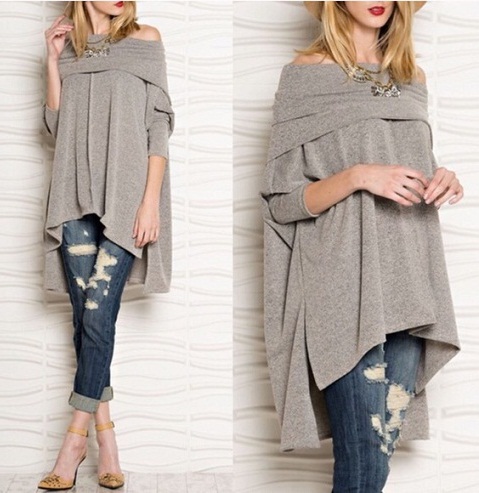 Oversized Cowl Neck Top -5