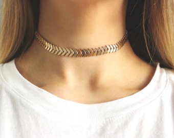 Gold Leaf Tattoo Choker