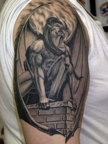 Kunstnerisk Gargoyle Tattoo Design
