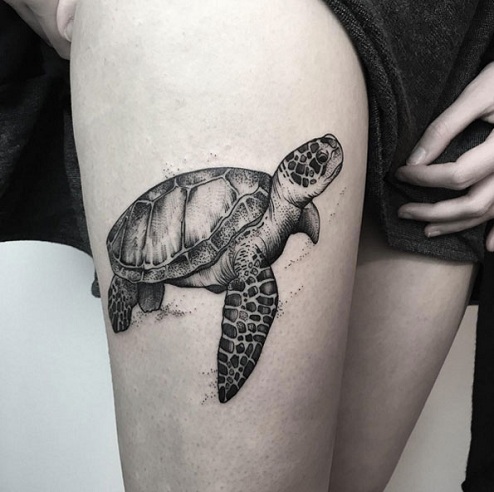 Storslået skildpadde tatovering