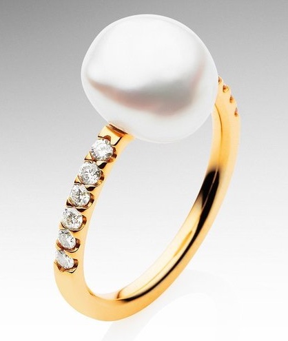 Eternity Yellow Keshi Pearl Ringe
