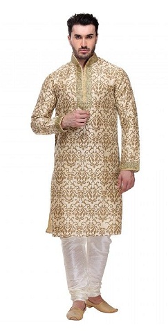 Trykt Golden Silk Kurta