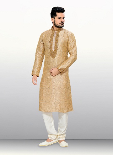 Ghicha Silk Golden Kurta og Salwar