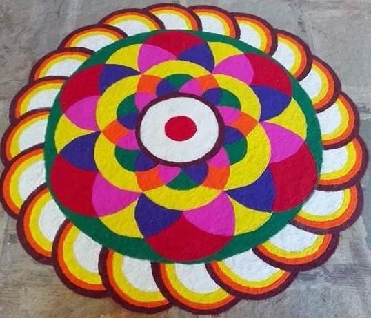 Színes 3D Rangoli Design