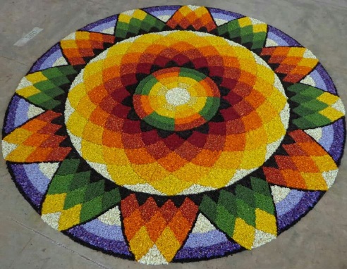 Hindu Puja 3D Rangoli Art