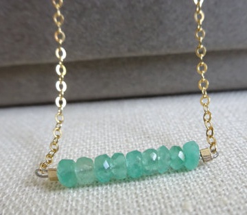 Crystal Emerald Birth Stone halskæde