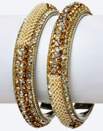 Perle og krystal armbånd