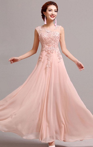 Calm Peach Engagement Frocks