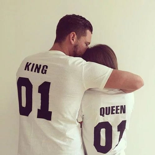 Fehér király és királynő póló