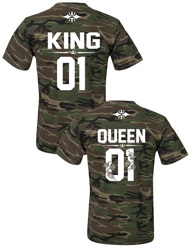 Army Print King and Queen póló