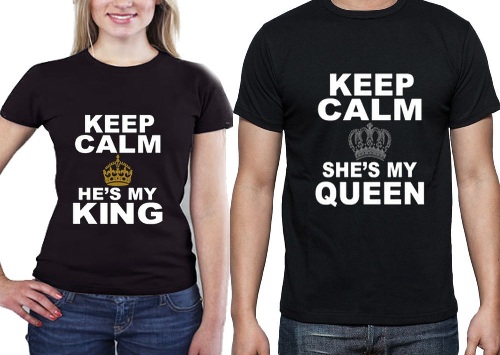 Keep Calm King and Queen póló