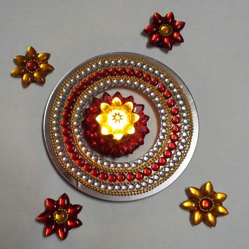 Akril úszó gyűrű Rangoli