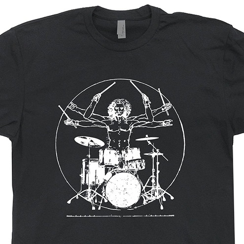 Da Vinci Drummer Rock T-shirt