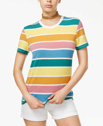 Flerfarvet stribet T -shirt