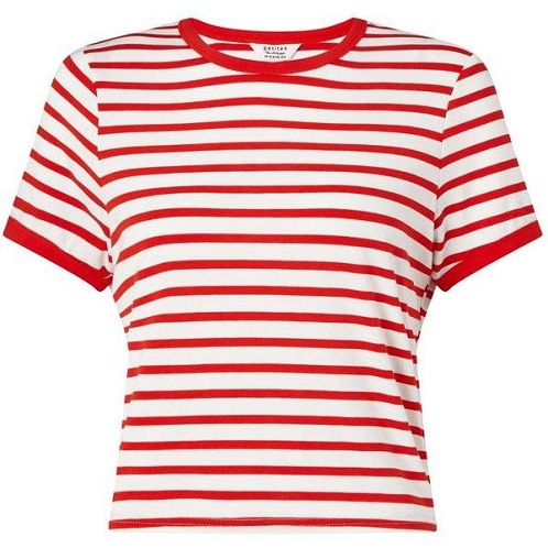 Kortærmet stribet T -shirt