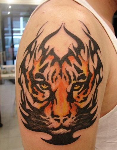 Nature Pattern Yellow Tattoo Design