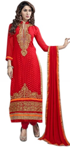 Hot Red Long Salwar Suit Design