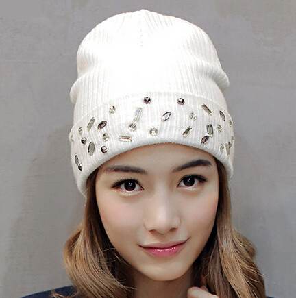 Blank Rhinestone Embedded Beanie