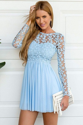 Netted Material Homecoming Dress
