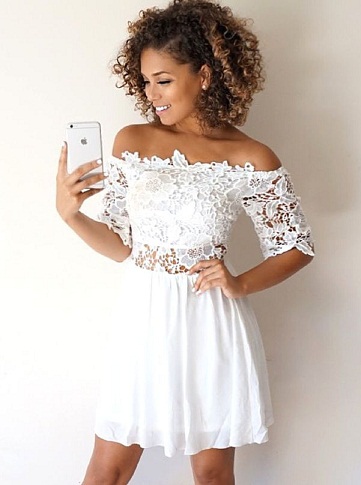 Off the Shoulder Homecoming Dress