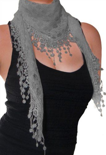 Chiffon med blondekant