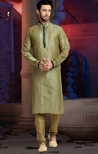 Stílusos zöld Kurta pizsama Diwali számára