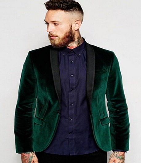 Green Velvet Blazer Men