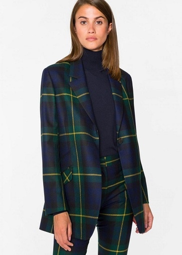 Green Check Blazer Women