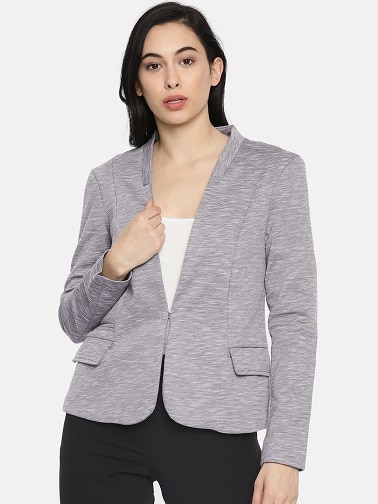 Ladies Light Grey Solid Blazer fra Vero Moda