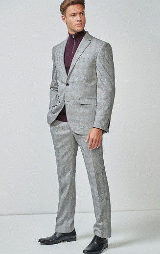 Következő Szürke Könnyű Kész Kész Slim Fit Suit Blazer