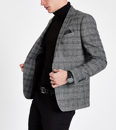 Szürke Check Blazer Men