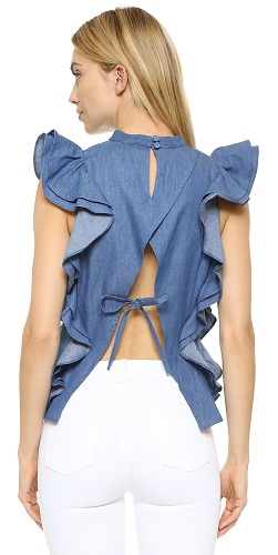 Tilbage flæset top