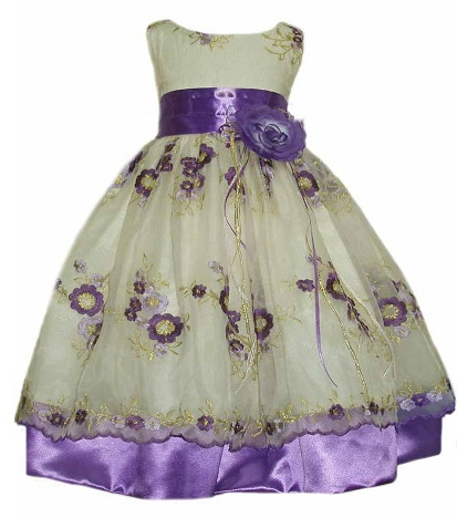 Lilla broderi Flower Design Frock