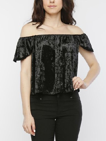 Velvet Flutter Top