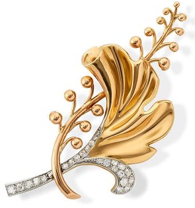 Designer guld broche design